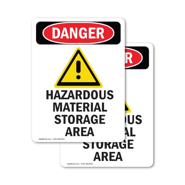 Signmission GHS Hazardous Material Danger Sign, Vinyl Decal, 7in W x 10in L, 2PK OS-2PACK-DS-D-710-V-2024 - main